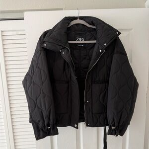 Zara Black Puffer Jacket